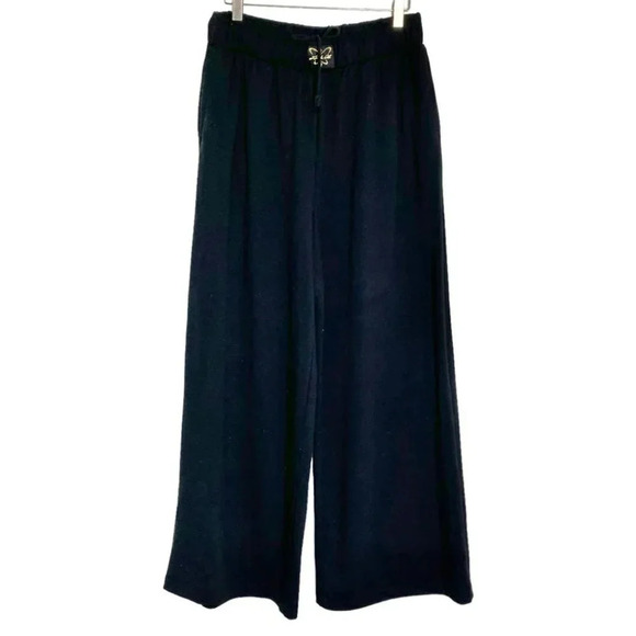 Laila Ali M black wide leg pull on pants‎ with pockets - Picture 1 of 6